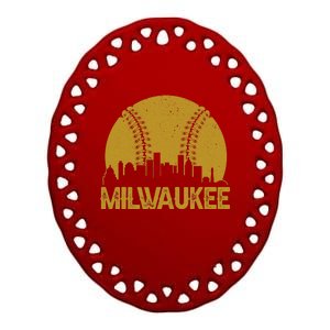 Milwaukee Baseball Fan Ceramic Oval Ornament