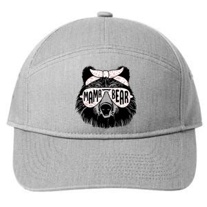 Mama Bear Face Sunglasses Mother Mom Mommy Mothers Day 7-Panel Snapback Hat