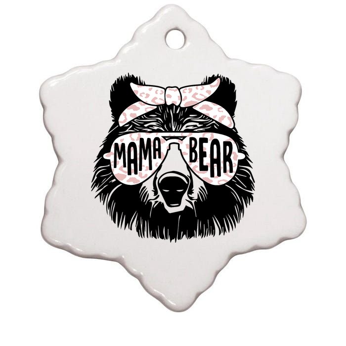 Mama Bear Face Sunglasses Mother Mom Mommy Mothers Day Ceramic Star Ornament