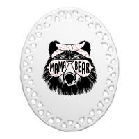 Mama Bear Face Sunglasses Mother Mom Mommy Mothers Day Ceramic Oval Ornament