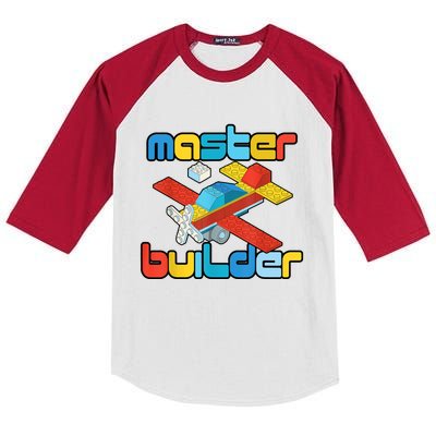 Master Builder Funny Building Blocks Brick Block Toy Kids Colorblock Raglan Jersey