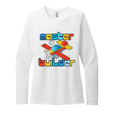 Master Builder Funny Building Blocks Brick Block Toy Womens CVC Long Sleeve Shirt