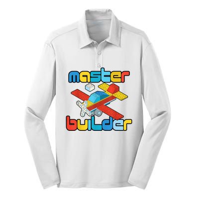 Master Builder Funny Building Blocks Brick Block Toy Silk Touch Performance Long Sleeve Polo