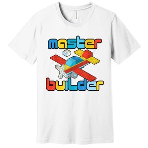 Master Builder Funny Building Blocks Brick Block Toy Premium T-Shirt