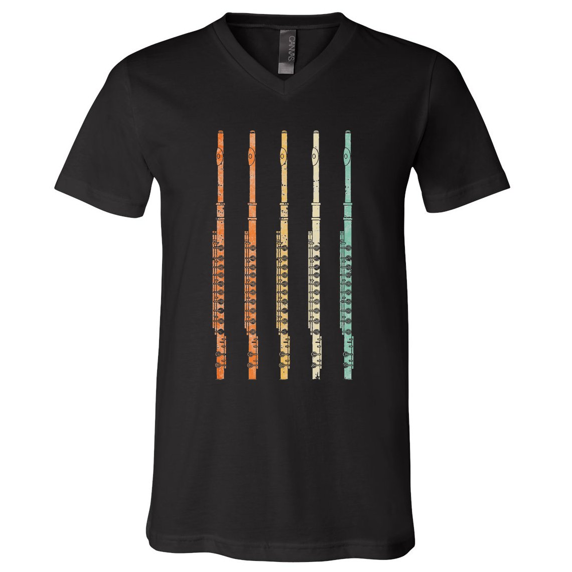 Marching Band Flute V-Neck T-Shirt