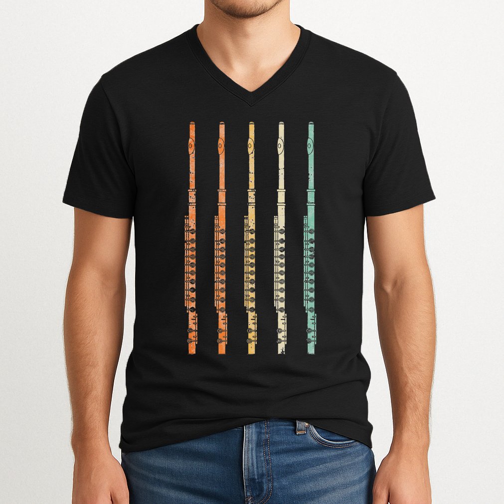 Marching Band Flute V-Neck T-Shirt