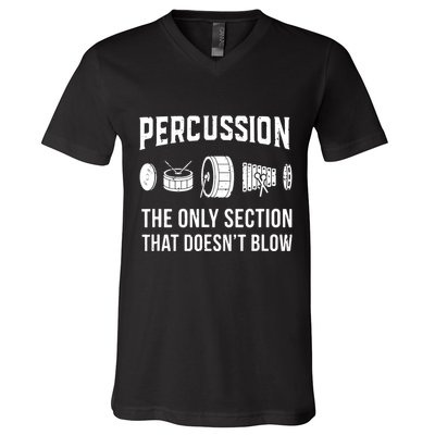 Marching Band For Drummers In Percussion Section V-Neck T-Shirt