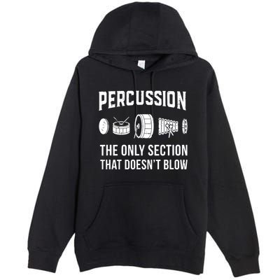 Marching Band For Drummers In Percussion Section Premium Pullover Hoodie