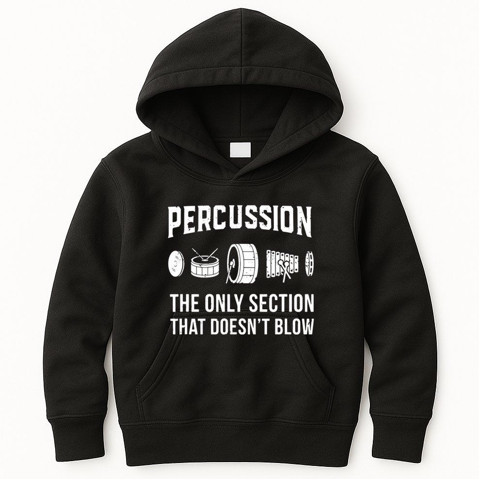 Marching Band For Drummers In Percussion Section Kids Hoodie