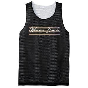 Miami Beach Florida Nostalgic Retro Style Mesh Reversible Basketball Jersey Tank