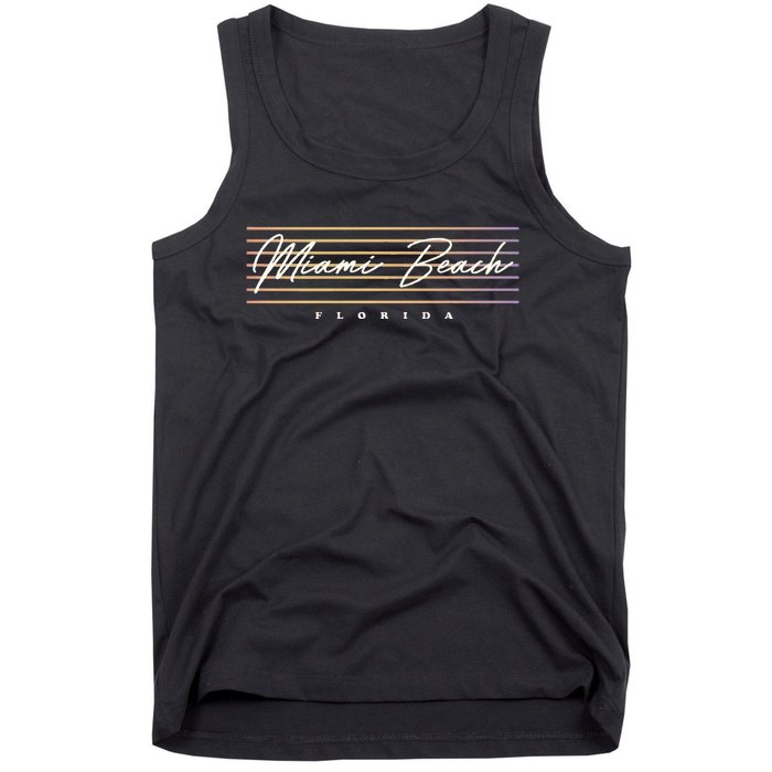 Miami Beach Florida Nostalgic Retro Style Tank Top