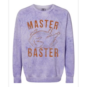 Master Baster Funny Turkey Print Happy Thanksgiving Day Colorblast Crewneck Sweatshirt