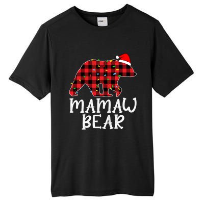 Mamaw Bear Family Group Matching Red Plaid Santa Hat Gift Tall Fusion ChromaSoft Performance T-Shirt