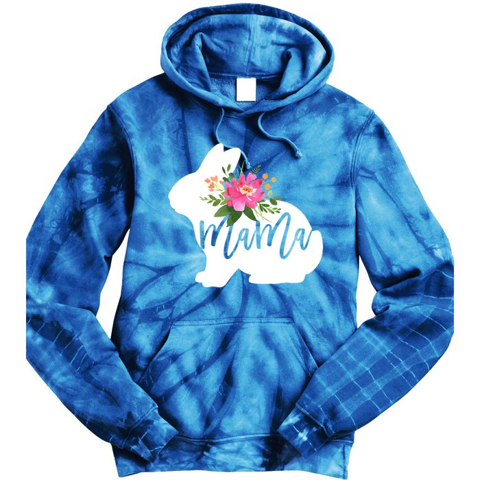 Mama Bunny Floral Mommy Bunny Easter Mom Gift Tie Dye Hoodie