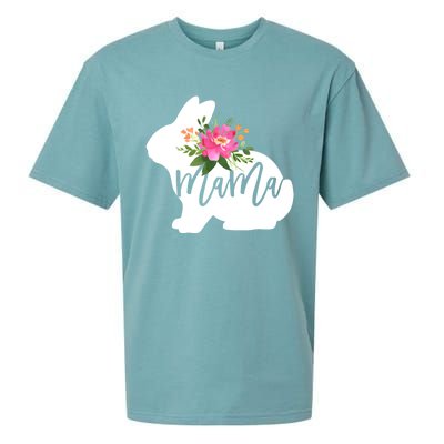 Mama Bunny Floral Mommy Bunny Easter Mom Gift Sueded Cloud Jersey T-Shirt