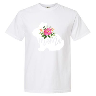 Mama Bunny Floral Mommy Bunny Easter Mom Gift Garment-Dyed Heavyweight T-Shirt