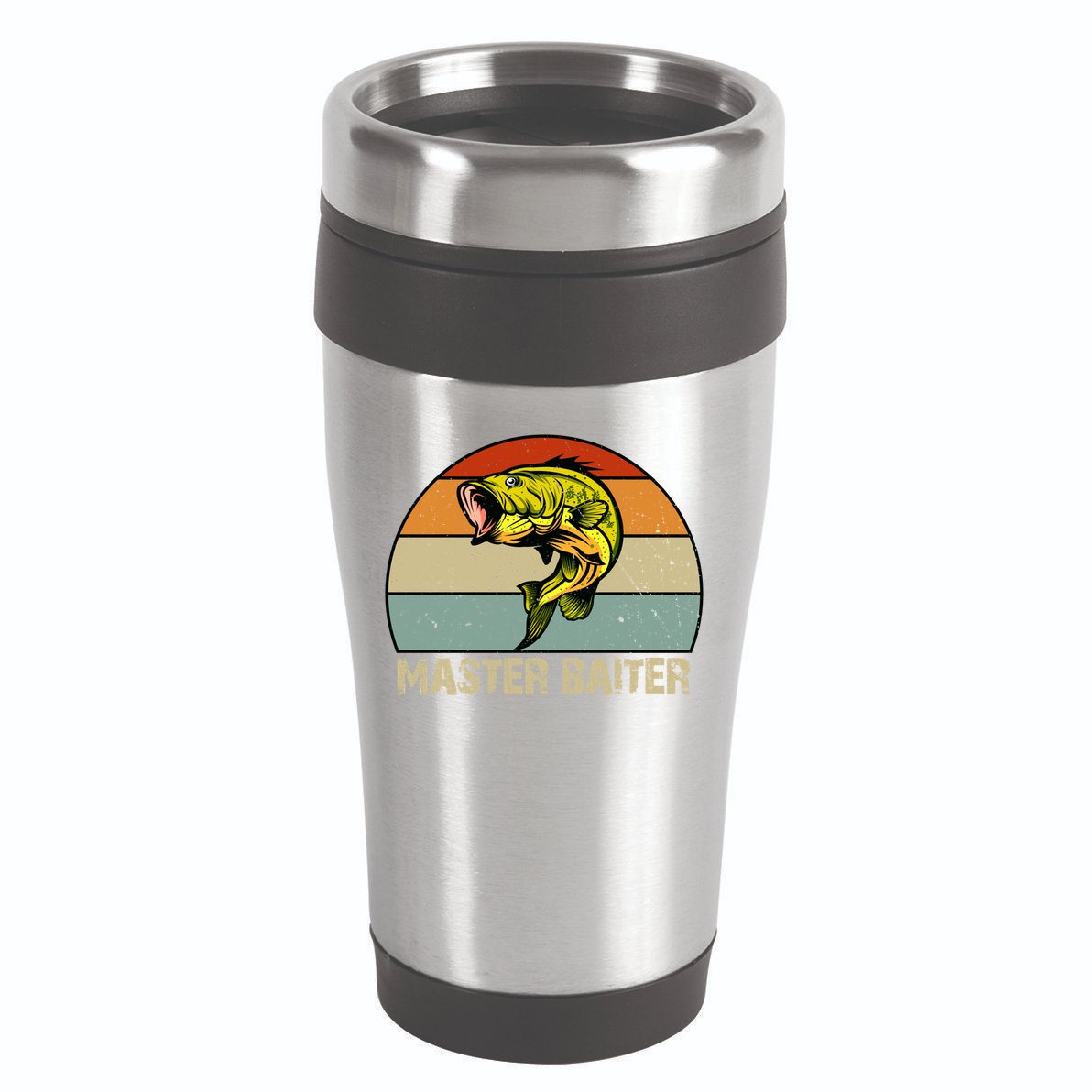 Master Baiter Funny Bass Fishing Funny Gift Dads Gift 16oz Travel Tumbler
