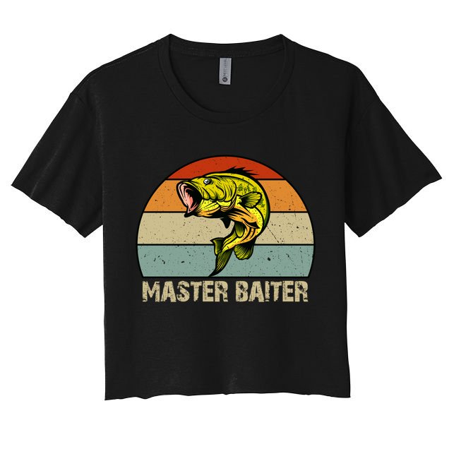 Master Baiter Funny Bass Fishing Funny Gift Dads Gift Crop Top