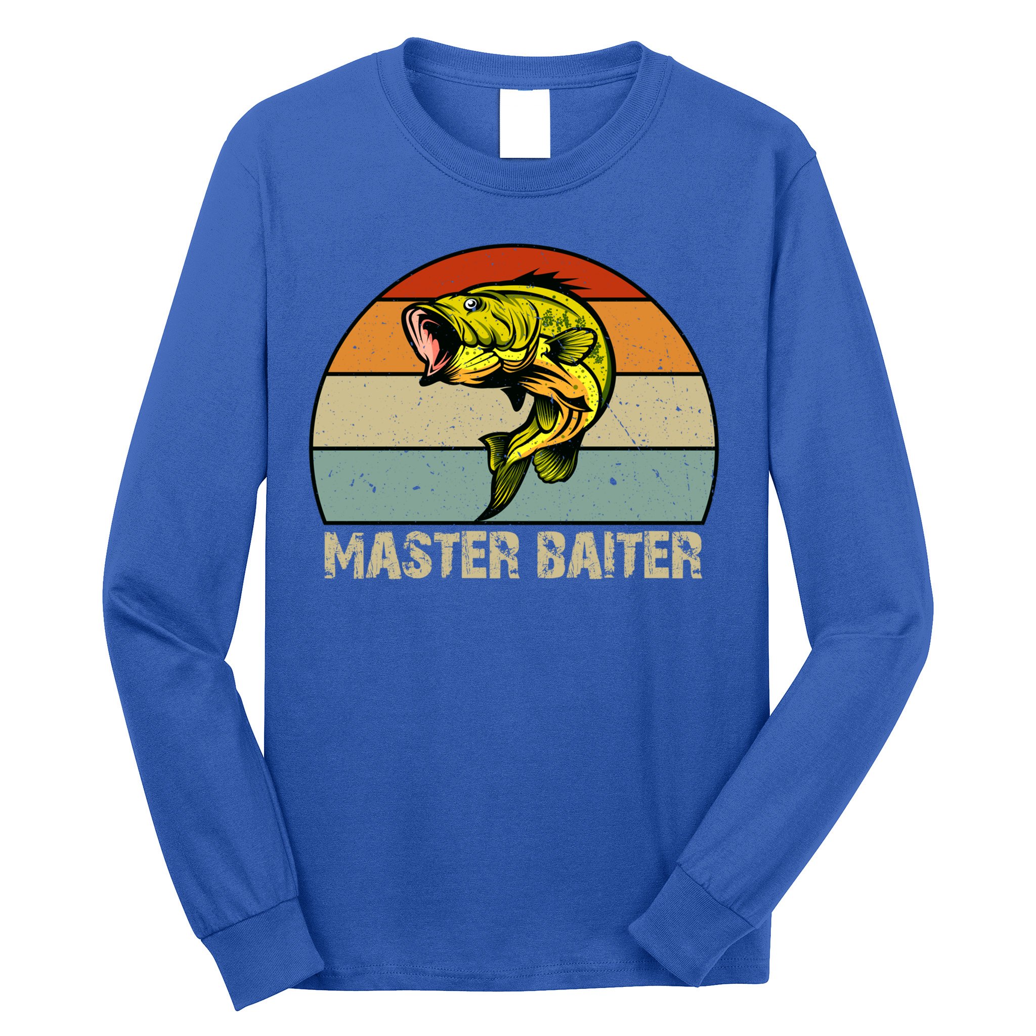 Master Baiter Funny Bass Fishing Funny Gift Dads Gift Long Sleeve Shirt