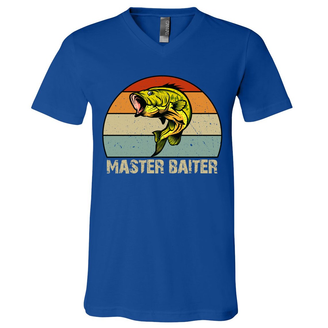 Master Baiter Funny Bass Fishing Funny Gift Dads Gift V-Neck T-Shirt