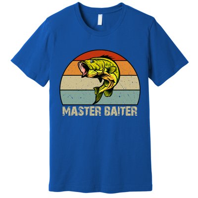 Master Baiter Funny Bass Fishing Funny Gift Dads Gift Premium T-Shirt