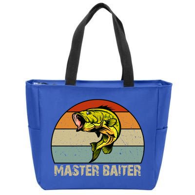 Master Baiter Funny Bass Fishing Funny Gift Dads Gift Zip Tote Bag