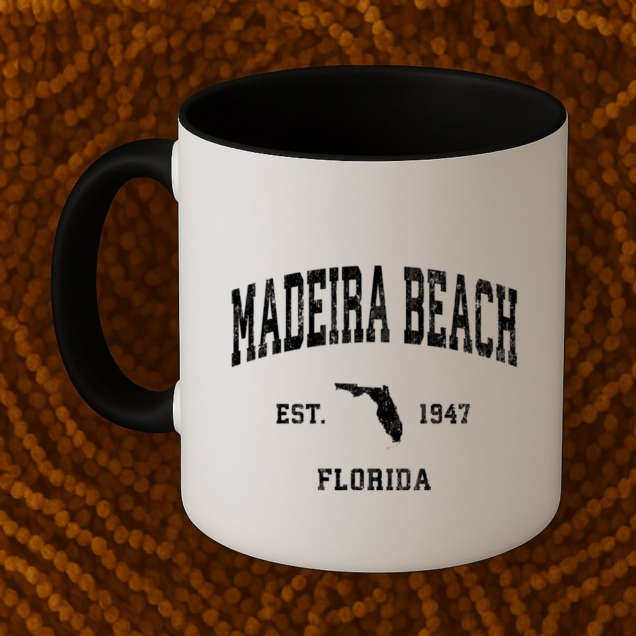Madeira Beach Florida Fl Vintage Athletic Mug