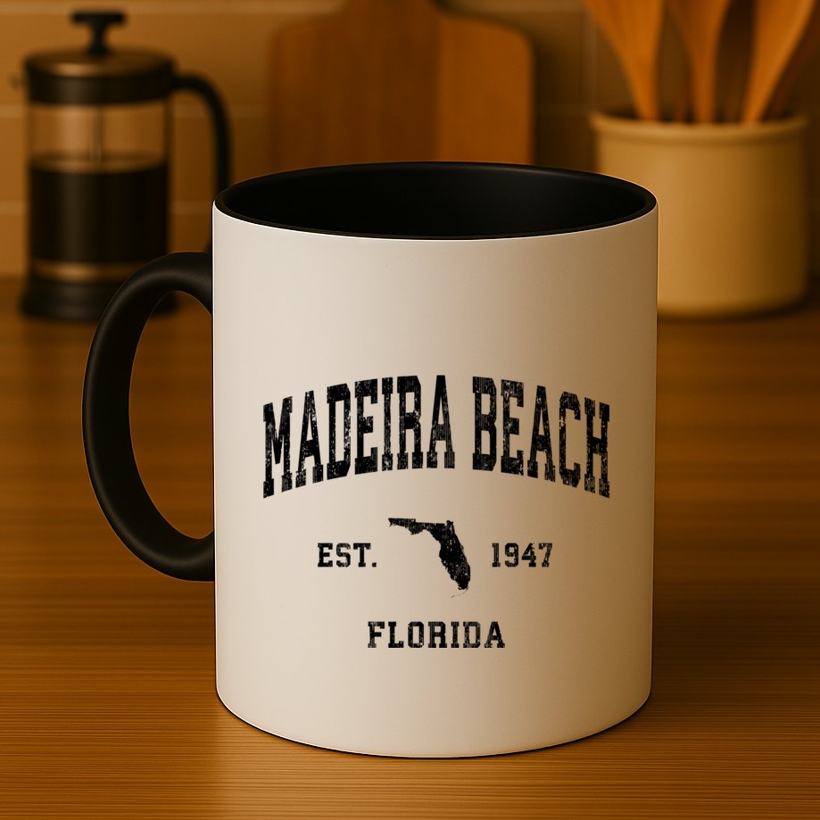 Madeira Beach Florida Fl Vintage Athletic Mug