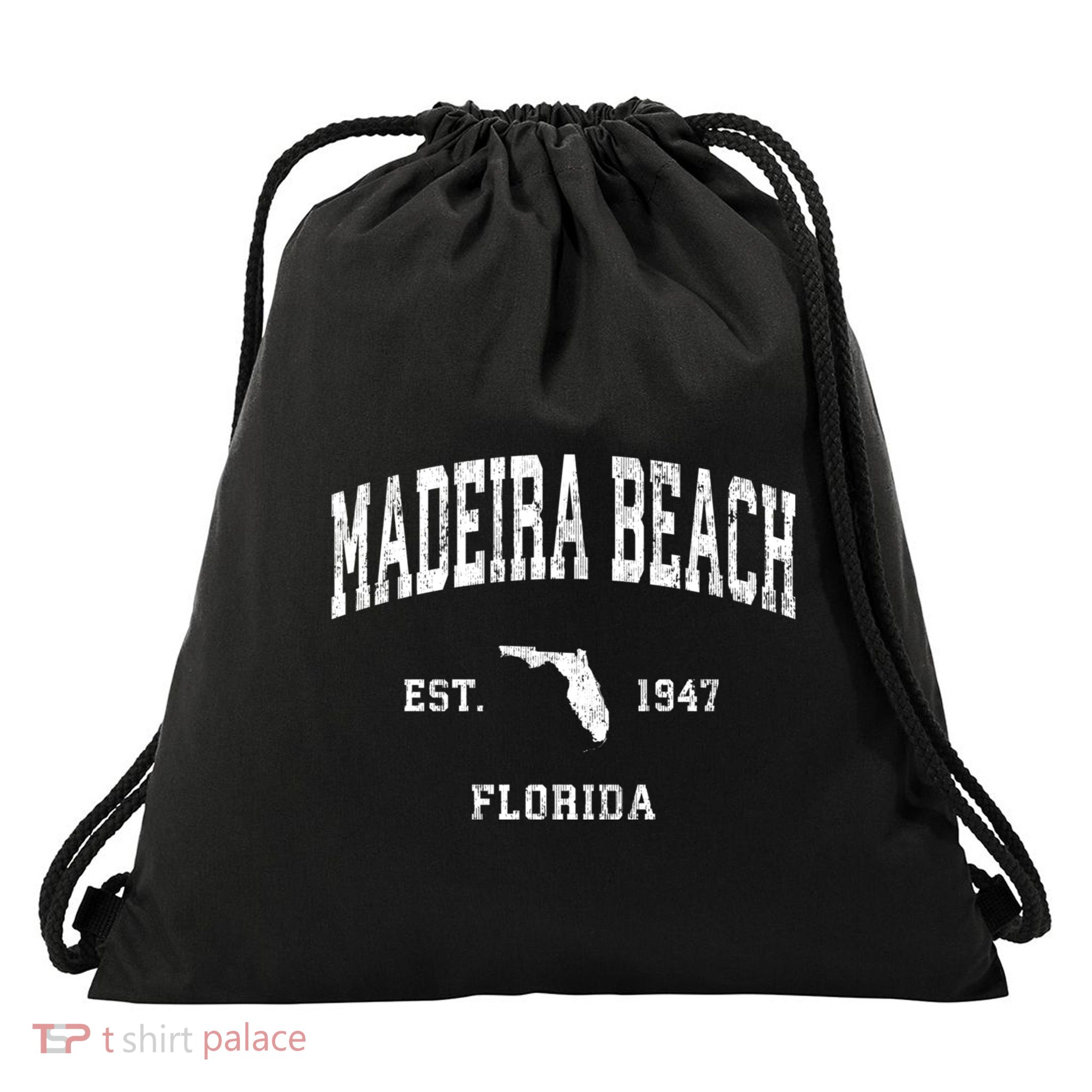 Madeira Beach Florida Fl Vintage Athletic Drawstring Bag