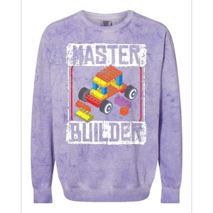 Master Builder For A Builder Block Building Blocks Bricks Colorblast Crewneck Sweatshirt