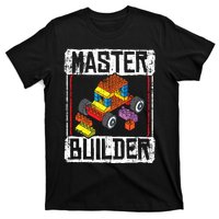 Master Builder For A Builder Block Building Blocks Bricks T-Shirt