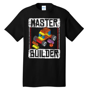 Master Builder For A Builder Block Building Blocks Bricks Tall T-Shirt