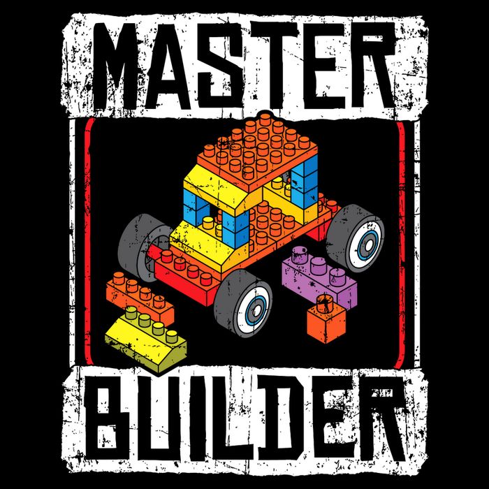 Master Builder For A Builder Block Building Blocks Bricks Tall T-Shirt