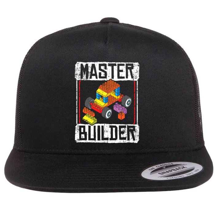 Master Builder For A Builder Block Building Blocks Bricks Flat Bill Trucker Hat