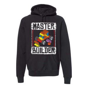 Master Builder For A Builder Block Building Blocks Bricks Premium Hoodie