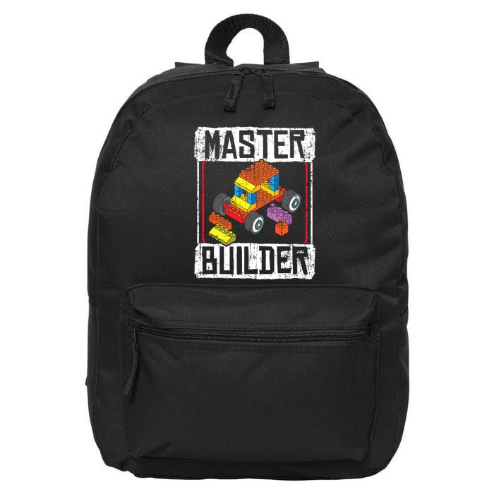 Master Builder For A Builder Block Building Blocks Bricks 16 in Basic Backpack