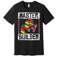 Master Builder For A Builder Block Building Blocks Bricks Premium T-Shirt