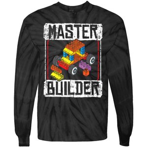 Master Builder For A Builder Block Building Blocks Bricks Tie-Dye Long Sleeve Shirt