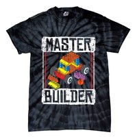 Master Builder For A Builder Block Building Blocks Bricks Tie-Dye T-Shirt
