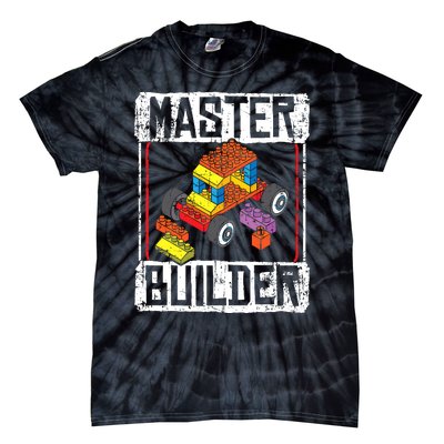 Master Builder For A Builder Block Building Blocks Bricks Tie-Dye T-Shirt