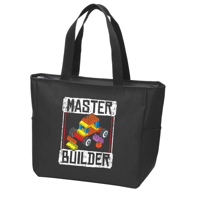 Master Builder For A Builder Block Building Blocks Bricks Zip Tote Bag