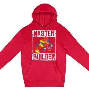 Master Builder For A Builder Block Building Blocks Bricks Premium Pullover Hoodie