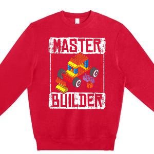 Master Builder For A Builder Block Building Blocks Bricks Premium Crewneck Sweatshirt