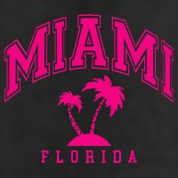 Miami Beach Florida Palms Palm Trees Preppy Varsity Pink Cool Comfort Performance Bucket Hat