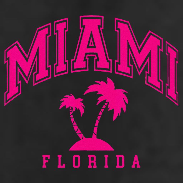 Miami Beach Florida Palms Palm Trees Preppy Varsity Pink Cool Comfort Performance Bucket Hat