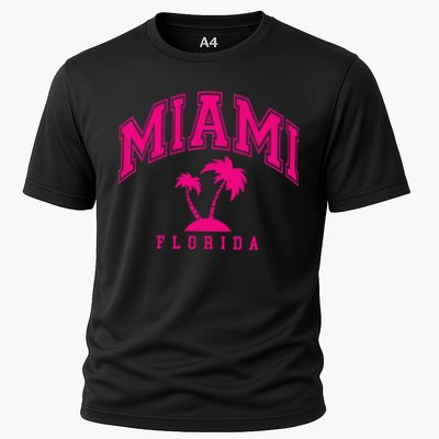 Miami Beach Florida Palms Palm Trees Preppy Varsity Pink Performance Shirt