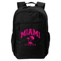 Miami Beach Florida Palms Palm Trees Preppy Varsity Pink Backpack