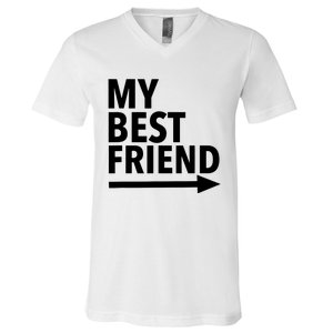 My Best Friend T With Arrow Left V-Neck T-Shirt