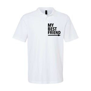 My Best Friend T With Arrow Left Softstyle Adult Sport Polo