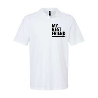 My Best Friend T With Arrow Left Softstyle Adult Sport Polo